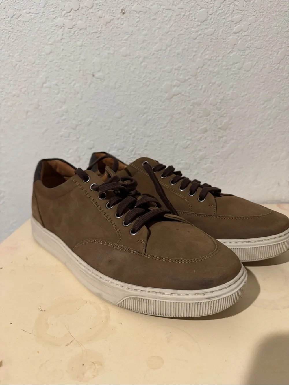 Men's Brown Nubuck Derby Sneakers